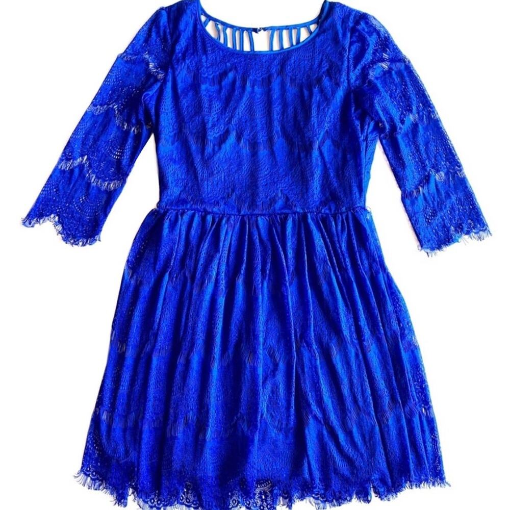 Gianni Bini Royal Blue Cutout Lace Party Dress Size Juniors 9